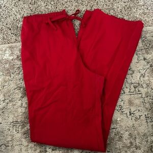 Women’s Red Drawstring Wide-Leg Pants